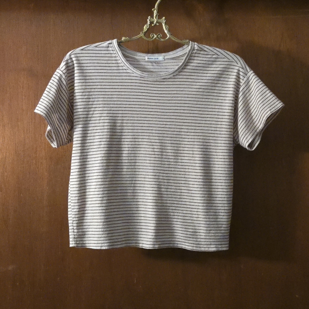 Marine Layer Striped Crop Tee